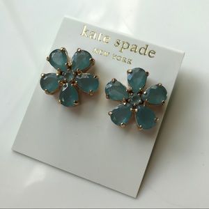 Kate Spade Blue Jeweled Flower Stud Earrings